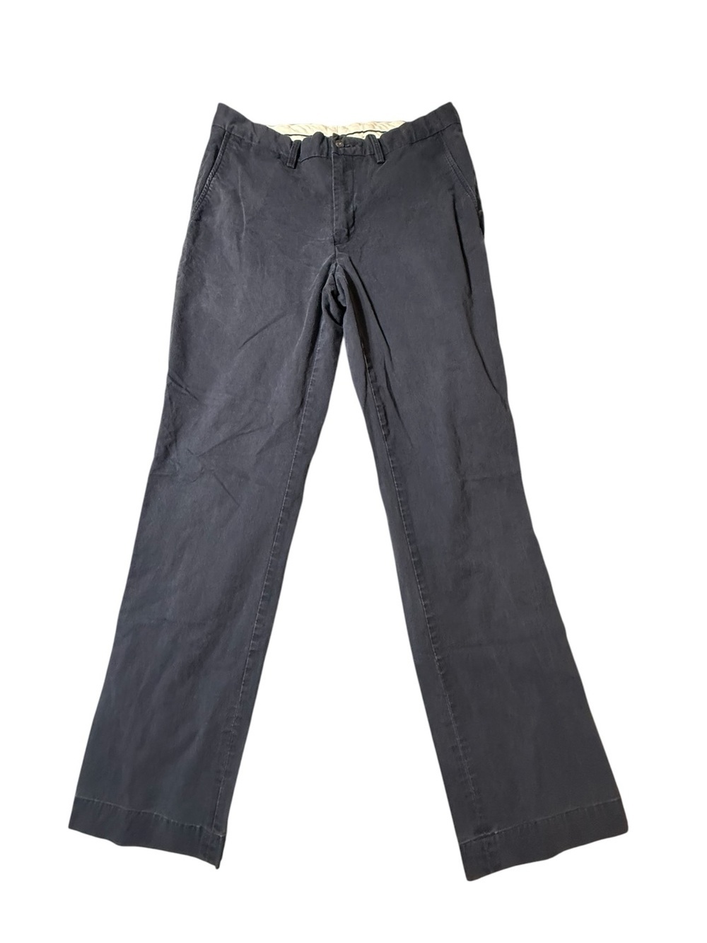 Polo Ralph Lauren Mens 34x34 Navy Blue Chino Pants Straight Flat Front